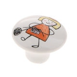 Maxbell Knit Girl Pattern Ceramic Knobs Door Handle Cabinet Drawer Cupboard Pull