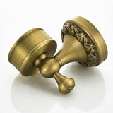 Maxbell Antique Brass Carved Flower Wall Mounted Ceramic Bathroom Single Cup Toothbrush Holder