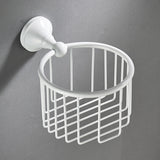 Maxbell Wall Mounted Toilet Paper Roll Holder Tissue Dispenser Basket Bathroom Rack, White