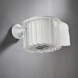 Maxbell Wall Mounted Toilet Paper Roll Holder Tissue Dispenser Basket Bathroom Rack, White