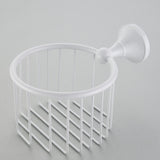 Maxbell Wall Mounted Toilet Paper Roll Holder Tissue Dispenser Basket Bathroom Rack, White