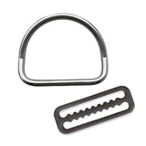 Maxbell 316 Stainless Steel Scuba Diving Weight Belt Keeper with Bent D Ring for Standard 5cm / 2 inch Webbing Strap