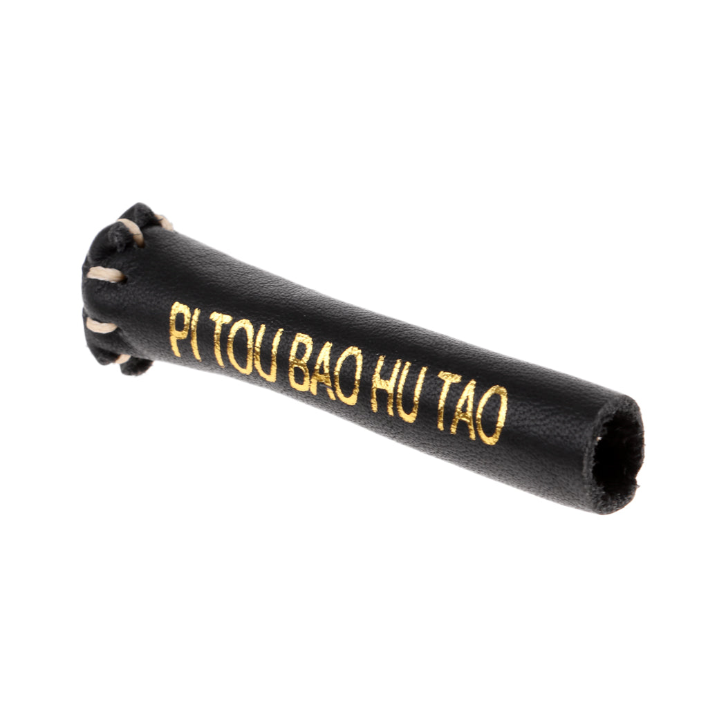 Maxbell Artificial Leather Snooker Cue Tip Protector Cover Sleeve fit for 10-11mm Stick, Black