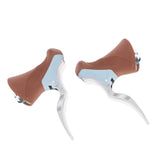 Maxbell 1 Pair SB-07 Aluminum Alloy Road Bike Drop Bar 22.2-23.8mm Brake Levers Set Coffee