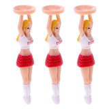 Maxbell 3pcs 70mm Plastic Novelty Golf Tees Ball Nails Golf Home Practice Girl Shape Tee