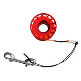 Maxbell Ultralight Red Aluminum Alloy Scuba Diving Reel Spool w/ 30m Line, Stainless Steel Dual End Bolt Snap Clip - Compact & Portable