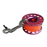 Maxbell Purple Aluminum Alloy Scuba Diving Finger Reel Spool with 15m Line, Stainless Steel Double End Bolt Snap - Ultralight & Durable