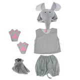 Maxbell Kids Animal Costume Set Elephant Hat Top Shorts Gloves Shoes Party Halloween