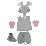 Maxbell Kids Animal Costume Set Elephant Hat Top Shorts Gloves Shoes Party Halloween