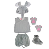 Maxbell Kids Animal Costume Set Elephant Hat Top Shorts Gloves Shoes Party Halloween