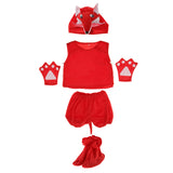 Maxbell Kids Animal Costume Set Fox Hat Top Shorts Gloves Shoes Party Halloween