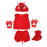 Maxbell Kids Animal Costume Set Fox Hat Top Shorts Gloves Shoes Party Halloween