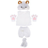 Maxbell Kids Animal Costume Set Sheep Hat Top Shorts Gloves Shoes Party Halloween