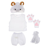 Maxbell Kids Animal Costume Set Sheep Hat Top Shorts Gloves Shoes Party Halloween