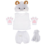 Maxbell Kids Animal Costume Set Sheep Hat Top Shorts Gloves Shoes Party Halloween