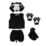 Maxbell Kids Animal Costume Set Panda Hat Top Shorts Gloves Shoes Party Halloween