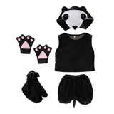 Maxbell Kids Animal Costume Set Panda Hat Top Shorts Gloves Shoes Party Halloween