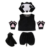 Maxbell Kids Animal Costume Set Panda Hat Top Shorts Gloves Shoes Party Halloween