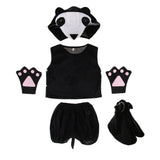 Maxbell Kids Animal Costume Set Panda Hat Top Shorts Gloves Shoes Party Halloween