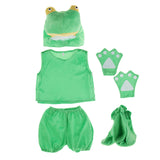 Maxbell Kids Animal Costume Set Frog Hat Top Shorts Gloves Shoes Party Halloween