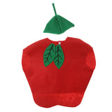 Maxbell Kids One Piece Apple Costume Non-woven Fabric Fruit Outfit Party Fancy Dress