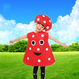 Maxbell Kids Mushroom Costume Non-woven Fabric Vegetable Outfit Party Fancy Dress