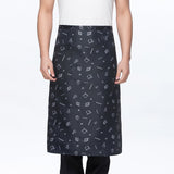 Maxbell Unisex Black Chef Works Bistro Apron Kitchenware Prints Waist Apron Pocket