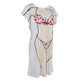 Maxbell Fun Women Red Cherry Bikini Cover-up T-shirt Tee Tops Birthday Gift Pajamas