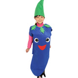 Maxbell Kids Eggplant Costume Non-woven Fabric Vegetable Outfit Party Fancy Dress