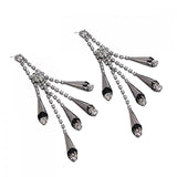 Maxbell 1 Pair Fashion Charm Women Lady Long Tassel All Occasions Ear Studs Black