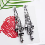 Maxbell 1 Pair Fashion Charm Women Lady Long Tassel All Occasions Ear Studs Black