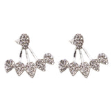 Maxbell Fashion Peach Heart Shape Stud Earrings Crystal Rhinestone Wedding Jewelry