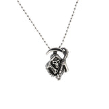 Maxbell Fashion Women Skeleton Ghost Head Sickle Stainless Steel Necklace