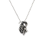 Maxbell Fashion Women Skeleton Ghost Head Sickle Stainless Steel Necklace
