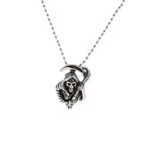 Maxbell Fashion Women Skeleton Ghost Head Sickle Stainless Steel Necklace