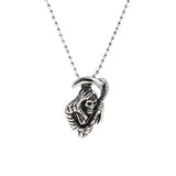 Maxbell Fashion Women Skeleton Ghost Head Sickle Stainless Steel Necklace