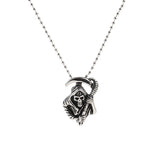 Maxbell Fashion Women Skeleton Ghost Head Sickle Stainless Steel Necklace