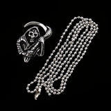 Maxbell Fashion Women Skeleton Ghost Head Sickle Stainless Steel Necklace