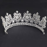 Maxbell Silver Princess Bridal Wedding Headband Fancy Crown Crystal Hairband Jewelry