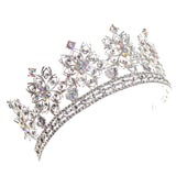 Maxbell Silver Princess Bridal Wedding Headband Fancy Crown Crystal Hairband Jewelry