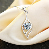 Maxbell Luxury Angel Wing Pendant Fine Jewelry 925 Sterling Silver Charms Necklace