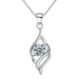 Maxbell Luxury Angel Wing Pendant Fine Jewelry 925 Sterling Silver Charms Necklace