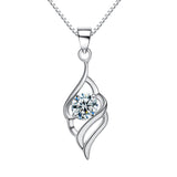 Maxbell Luxury Angel Wing Pendant Fine Jewelry 925 Sterling Silver Charms Necklace