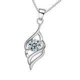 Maxbell Luxury Angel Wing Pendant Fine Jewelry 925 Sterling Silver Charms Necklace