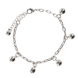 Maxbell 22.5cm Silver Small Bells Anklets Bracelet Women Craft Metal Ankle Chain