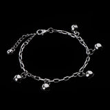 Maxbell 22.5cm Silver Small Bells Anklets Bracelet Women Craft Metal Ankle Chain