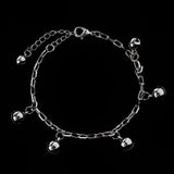 Maxbell 22.5cm Silver Small Bells Anklets Bracelet Women Craft Metal Ankle Chain