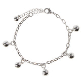 Maxbell 22.5cm Silver Small Bells Anklets Bracelet Women Craft Metal Ankle Chain