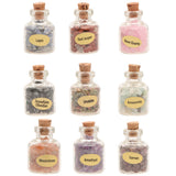Maxbell 9PCS Mini Gemstone Bottles Chip Crystal Tumbled Stone Reiki Gemstone Decor