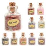 Maxbell 9PCS Mini Gemstone Bottles Chip Crystal Tumbled Stone Reiki Gemstone Decor